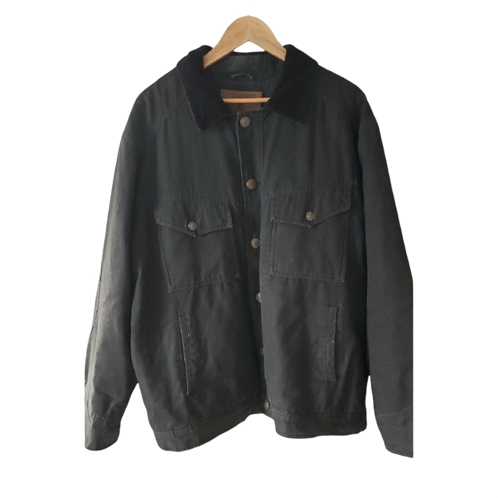 Roundtree and Yorke Mens Black Tweel Coat Size XL